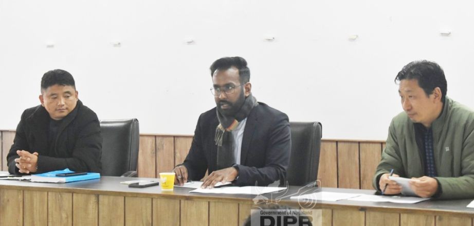 Shanavas C, IAS briefing Nodal Officers of different Election Cells at DC’s Conference Hall, Kohima on January 9. (DIPR Photo)